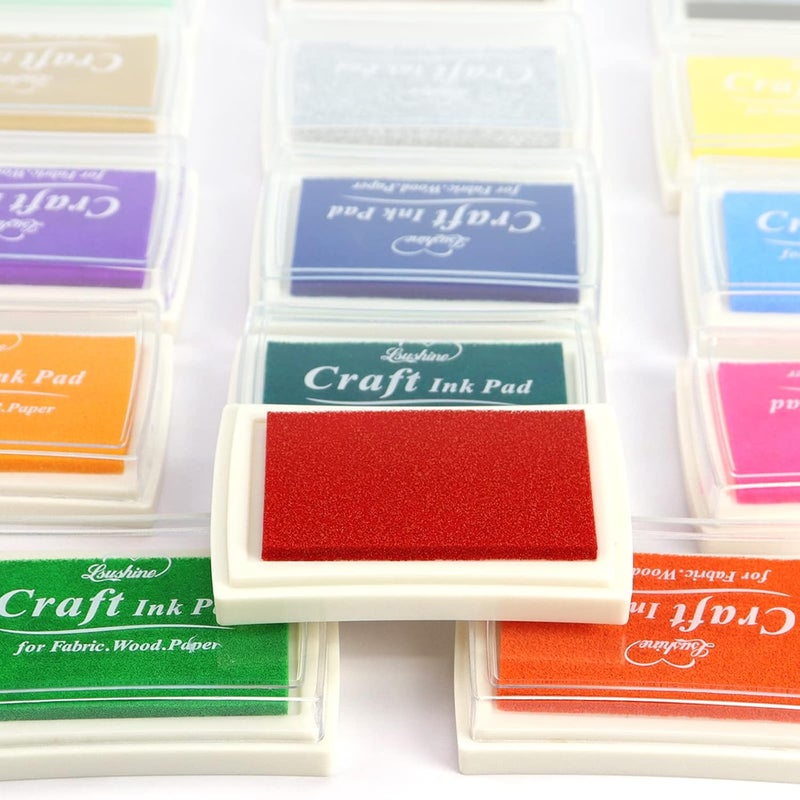 Lsushine Craft Ink Pad for Rubber Stamps, Paper, Wooden, Fabric, Scrapbooking, Non-Toxic Finger Ink Pads for Kids (Pink) - Image 4
